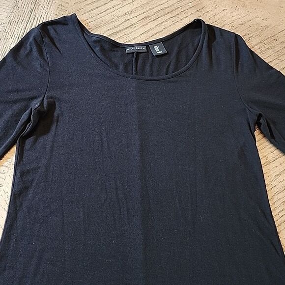 Black quarter sleeve top size S stretchy - Picture 4 of 6